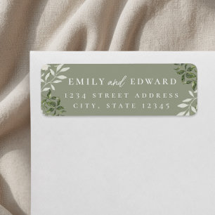 Étiquette de retour d'adresse de mariage élégante 