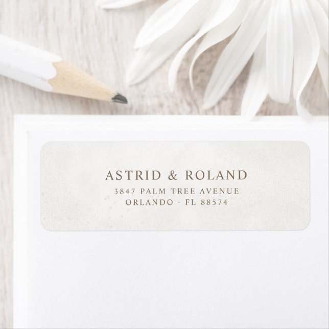 Étiquette de retour d'adresse de mariage en callig (En situation)