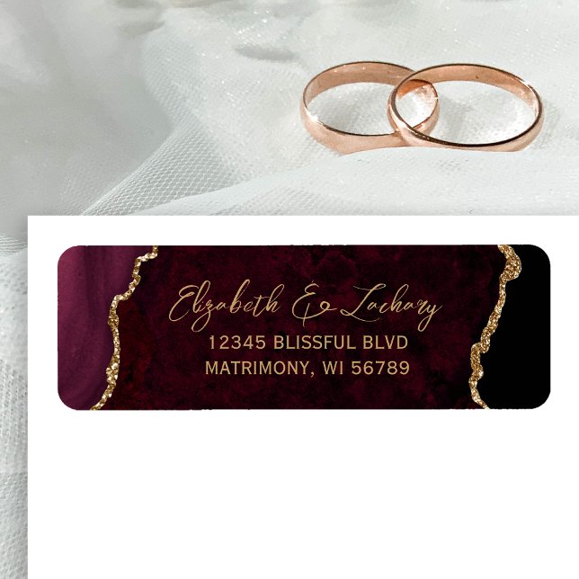 Étiquette de retour d'adresse de mariage en écritu (Créateur téléchargé)