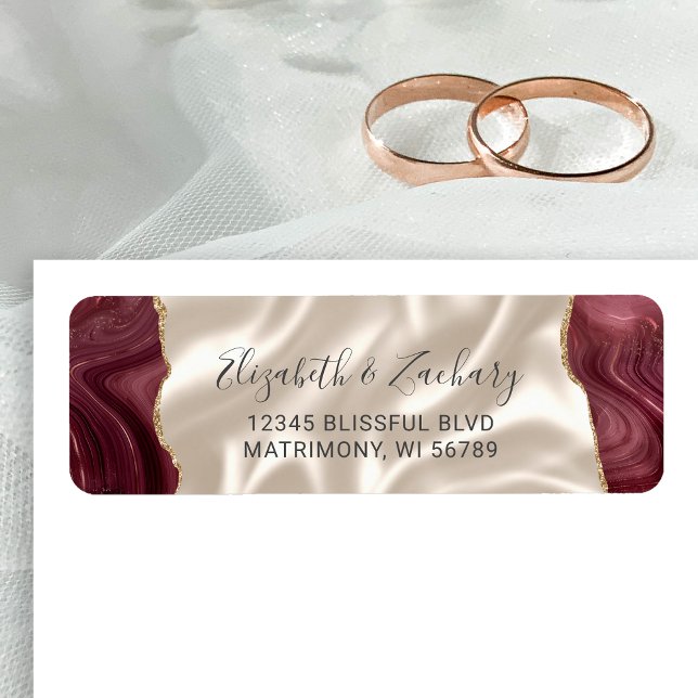 Étiquette de retour d'adresse de mariage en soie i (Créateur téléchargé)