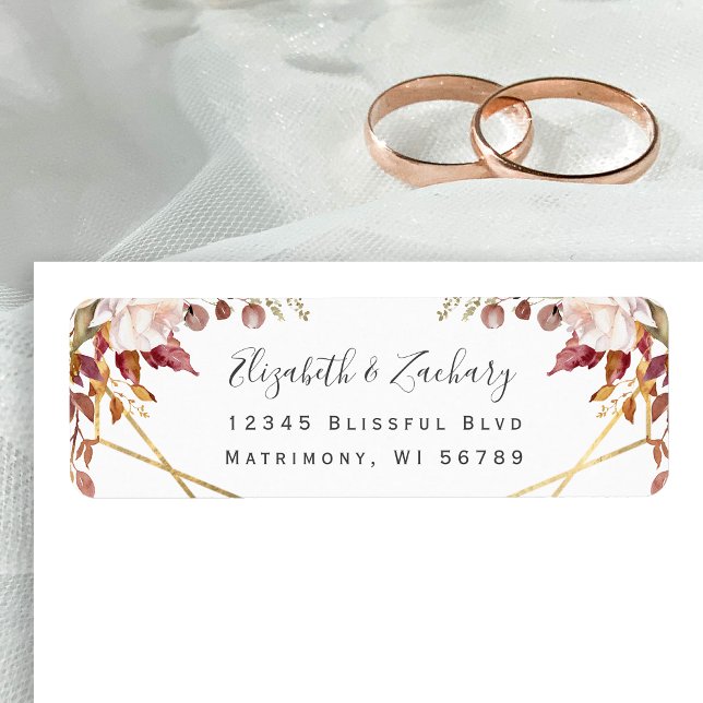 Étiquette de retour d'adresse de mariage Floral d' (Créateur téléchargé)