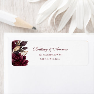 Étiquette de retour d'adresse de mariage floral iv