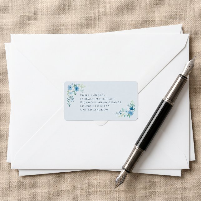 Étiquette de retour d'adresse de mariage florale b (Créateur téléchargé)