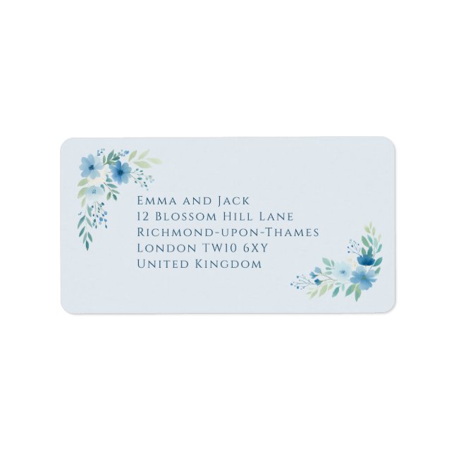 Étiquette de retour d'adresse de mariage florale b (Devant)