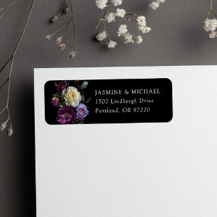 Étiquette de retour d'adresse de mariage florale g