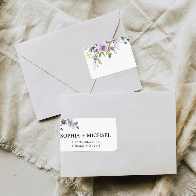 Étiquette de retour d'adresse de mariage florale v (Créateur téléchargé)