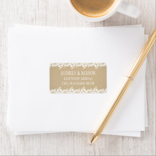 Étiquette de retour d'adresse de mariage Kraft et 