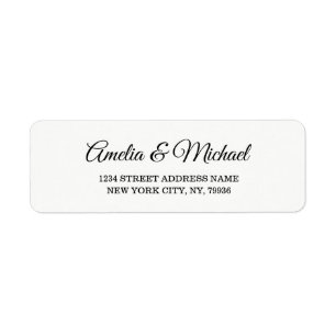 Étiquette de retour d'adresse de mariage personnal