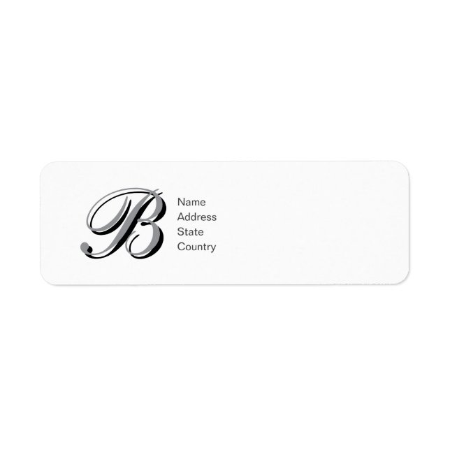 Étiquette de retour d'adresse en écriture B person (Devant)