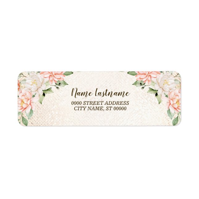 Étiquette de retour d'adresse Fête Aquarelle Fleur (Devant)