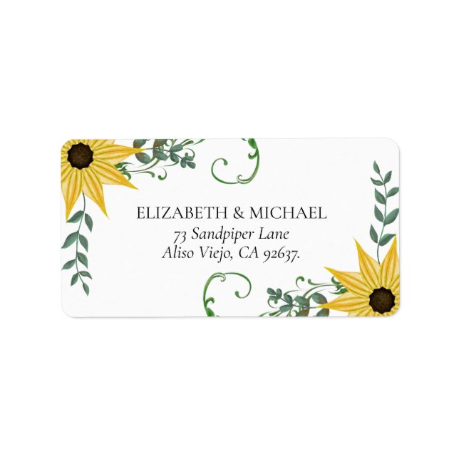 Étiquette de retour d'adresse florale aquarelle Eu (Devant)
