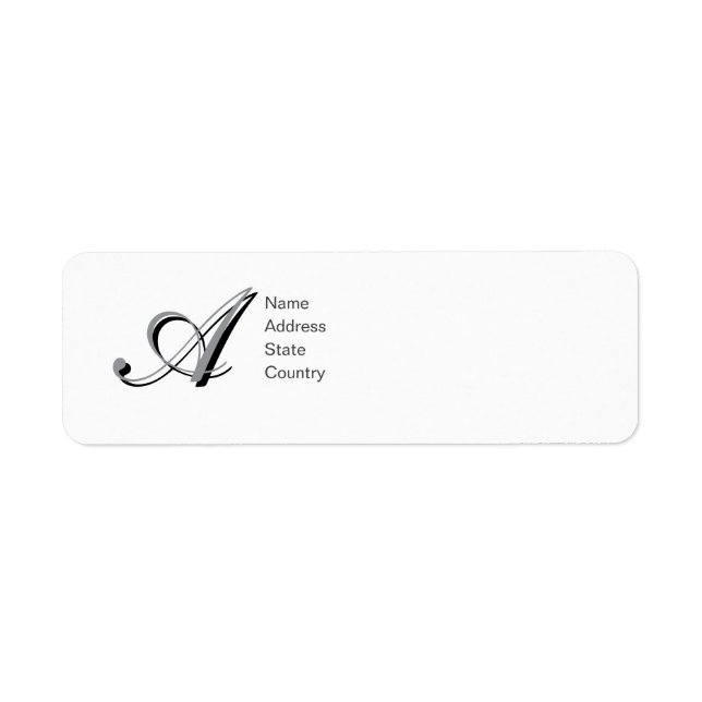 Étiquette de retour d'adresse Monogramme A personn (Devant)