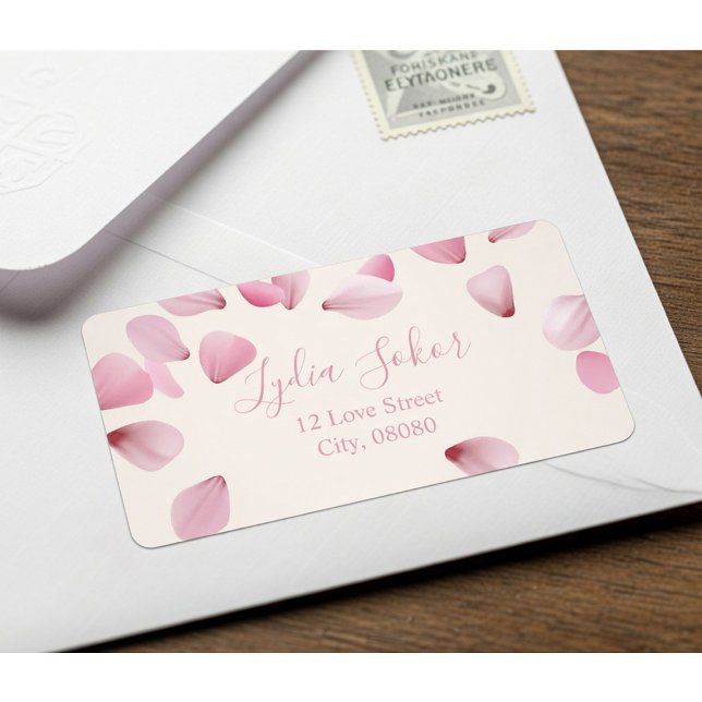 Étiquette de retour d'adresse personnalisable rose (Créateur téléchargé)