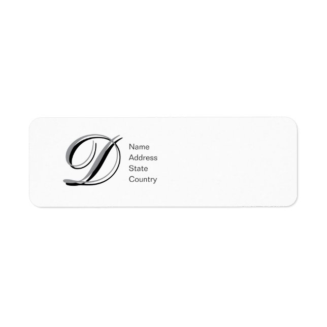 Étiquette de retour d'adresse personnalisée Monogr (Devant)
