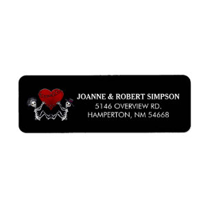 Étiquette de retour d'adresse - Skeletons tenant l