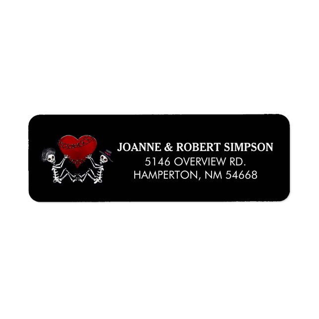 Étiquette de retour d'adresse - Skeletons tenant l (Devant)