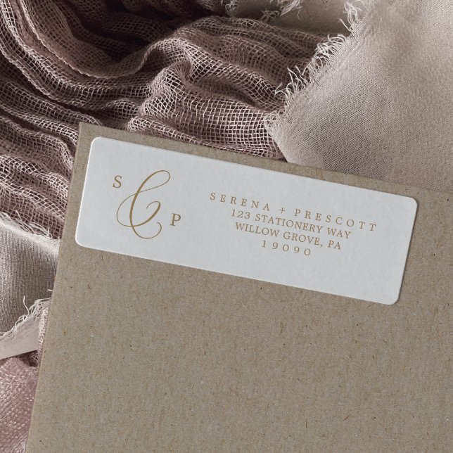 Étiquette de retour de calligraphie or Delicy (Créateur téléchargé)