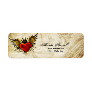 Étiquette de retour de coeur à ailes par tatouag