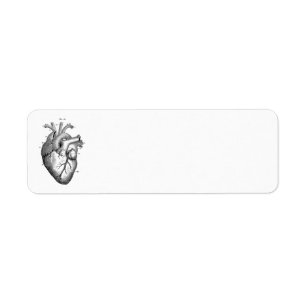 Étiquette de retour de coeur anatomique personnal