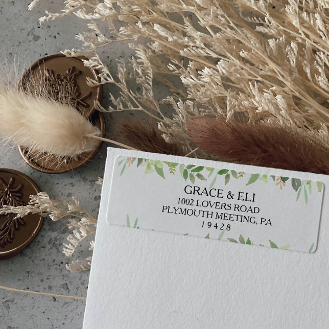 Étiquette de retour de destination été verdure (Créateur téléchargé)