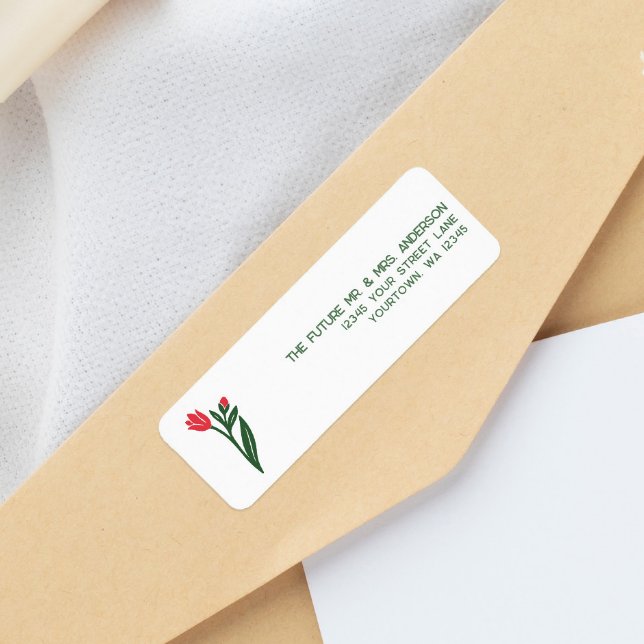 Étiquette de retour de fleurs de mariage tulipe d' (Créateur téléchargé)