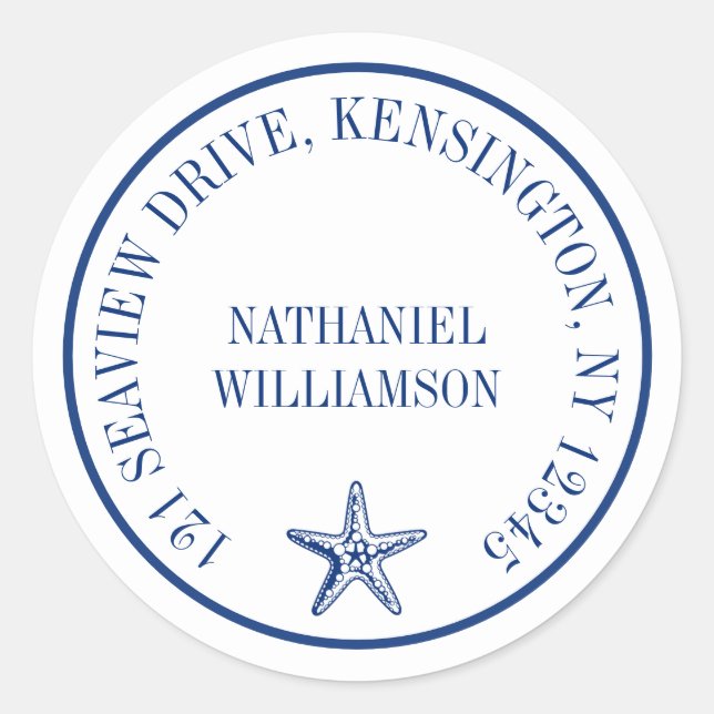 Étiquette de retour de la marine Starfish