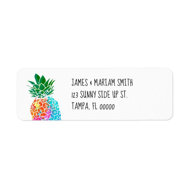 Étiquette de retour de l'ananas Paint Splatter (Devant)
