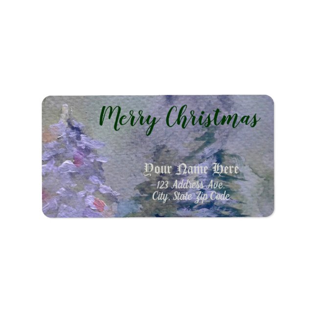 Étiquette de retour de l'arbre de Noël peint à la  (Devant)