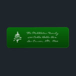 étiquette de retour de l'arbre XMAS blanc vert de<br><div class="desc">Ce bâton de Noël XMAS Blanc Vert Chic Personnalisé et Vert Tendance XMAS Arbre de 0, 75 po x 2, 25 po sur l'étiquette d'adresse de retour est à la fois tendance et chic. Ils sont imprimés sur des étiquettes Avery® à l'aide d'une technologie d'impression couleur fond à fond blanc....</div>