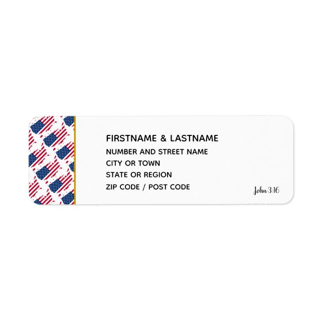 Étiquette de retour de l'autocollant US AMERICA Jo (Devant)