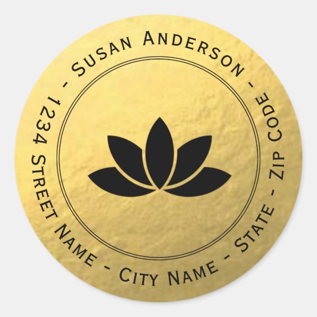 Étiquette de retour de l'huile d'or Lotus noir (Devant)