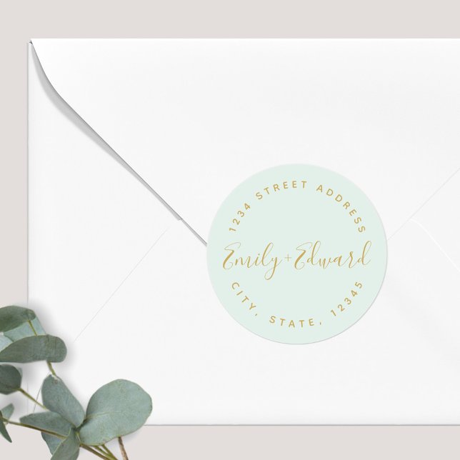 Étiquette de retour de mariage à calligraphie élég (Créateur téléchargé)