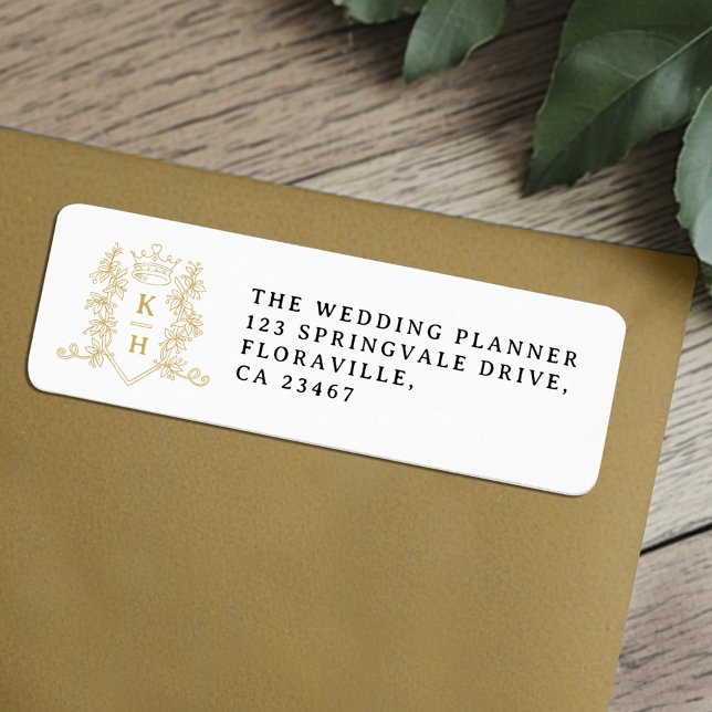 Étiquette de retour de mariage au monogramme de co (Créateur téléchargé)