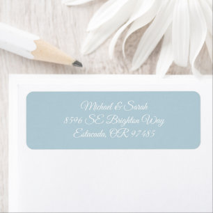 Étiquette de Retour de Mariage Bleu Glacé Élégant
