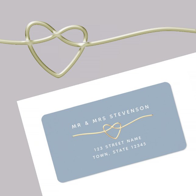 Étiquette de retour de mariage bleu poussiéreux (Créateur téléchargé)