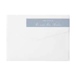 Étiquette de retour de mariage élégante bleu pouss