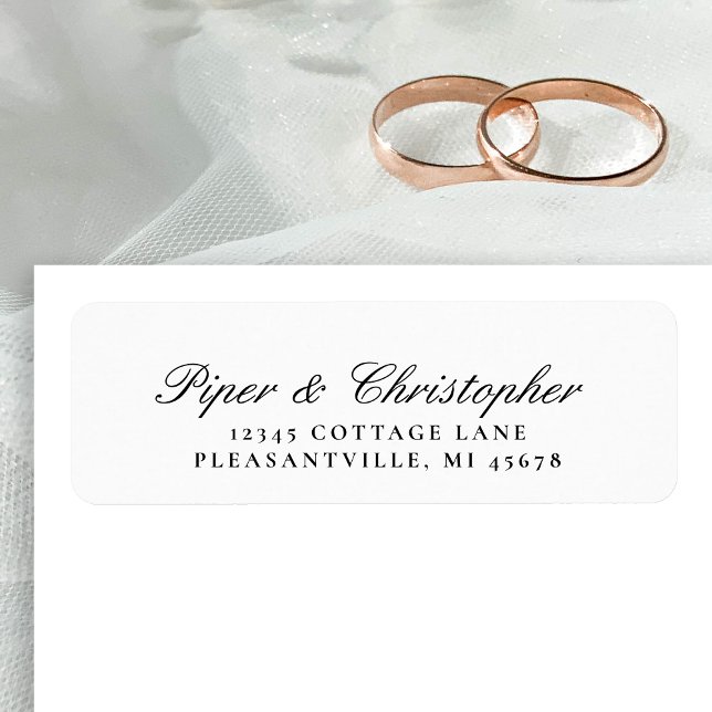 Étiquette de retour de mariage en écriture cursive (Créateur téléchargé)