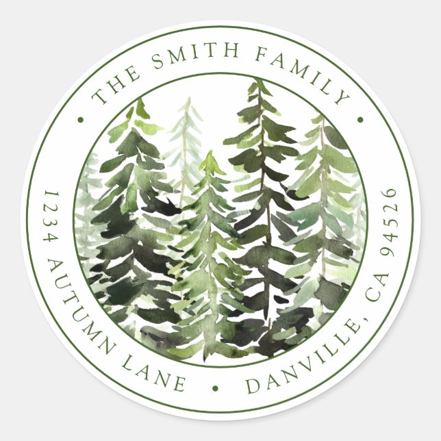 Étiquette de retour de Noël circulaire personnalis (Devant)