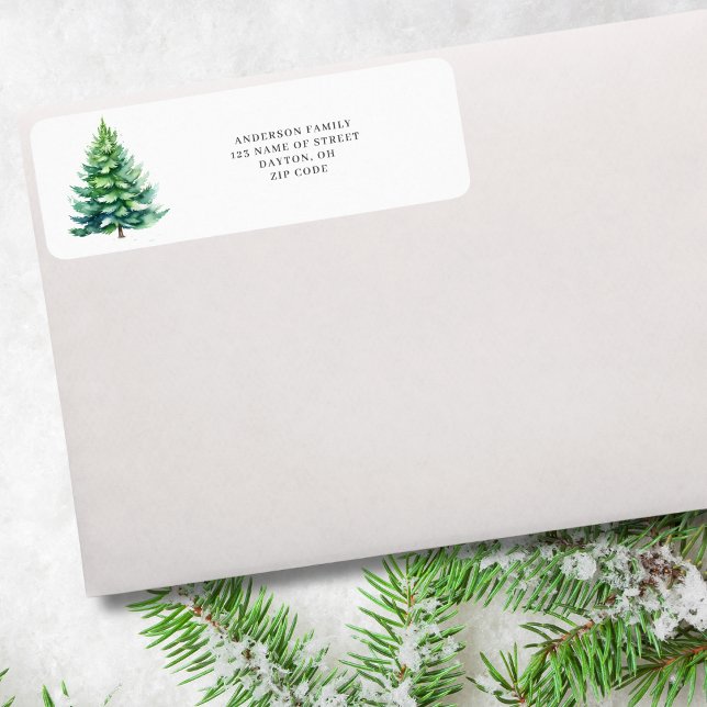 Étiquette de retour de Noël de l'arbre simple (Créateur téléchargé)
