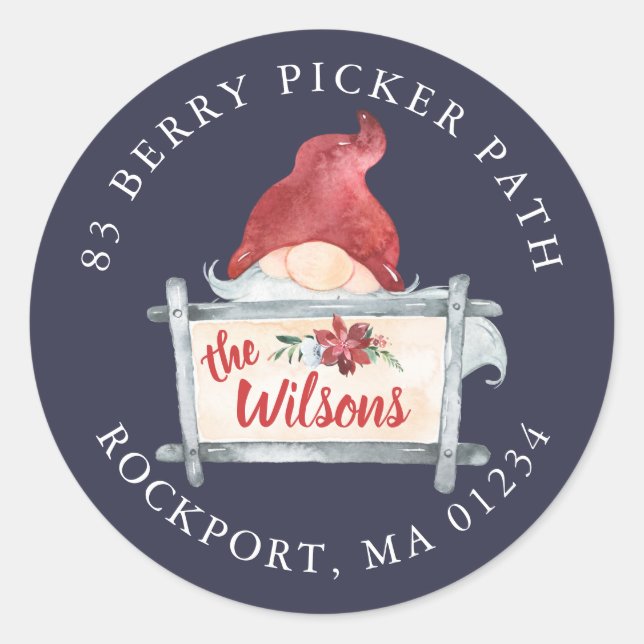 Étiquette de retour de Noël Gnome (Devant)