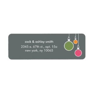 Étiquette de retour de Noël moderne - Gris
