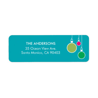 Étiquette de retour de Noël moderne - Turquoise