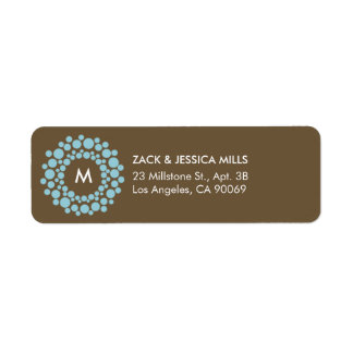 Étiquette de retour de Noël Monogramme moderne