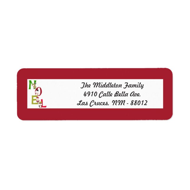 étiquette de retour de Noël NOEL Père Noël de 0,75 (Devant)