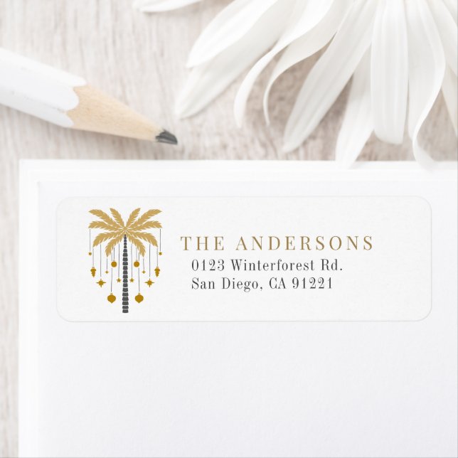 Étiquette de retour de Noël Palm Tree (En situation)
