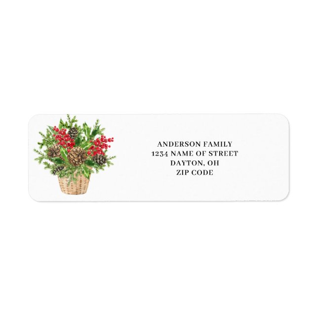 Étiquette de retour de Noël Pinecone Berry (Devant)