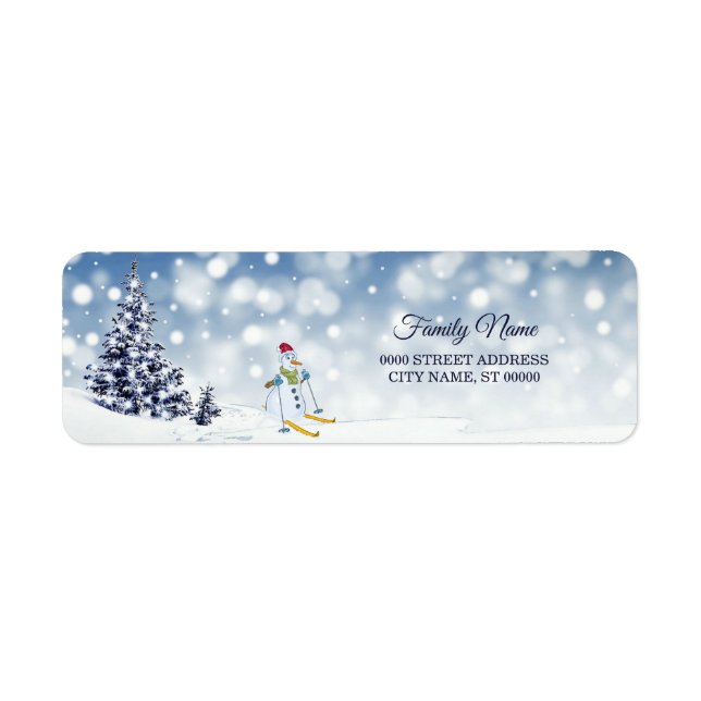 Étiquette de retour de vacances Snowman (Devant)