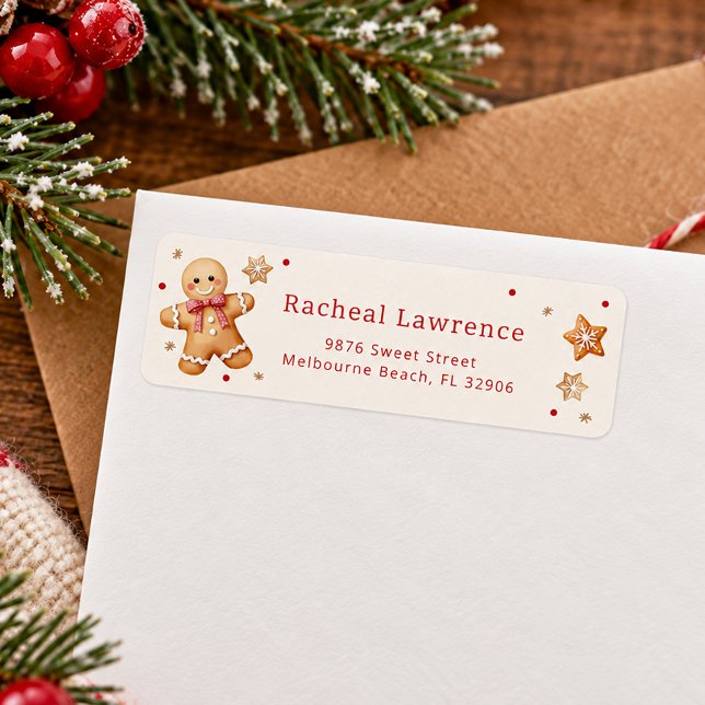Étiquette de retour d'échange de biscuits de Noël  (Return Address Label)