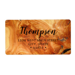 Étiquette de retour des grains de bois colorés