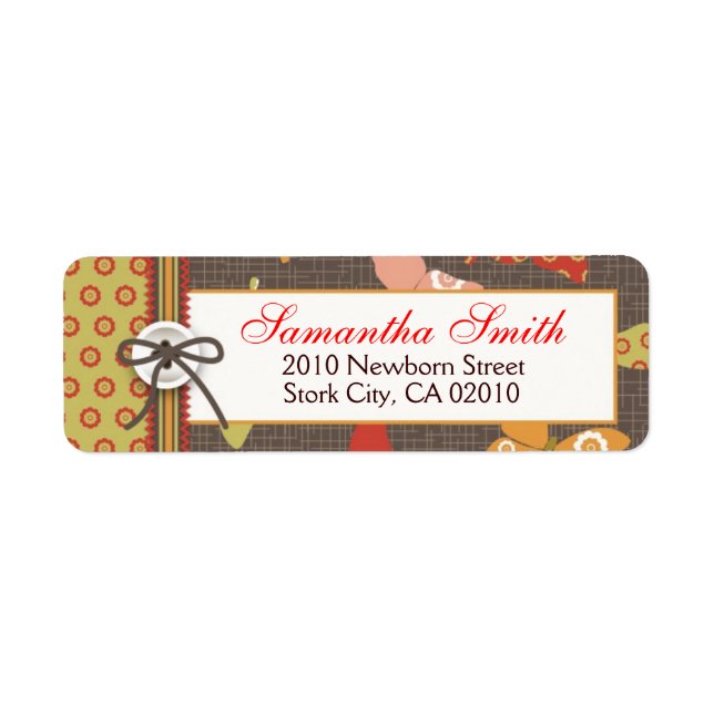 Étiquette de retour des papillons rétros (Devant)